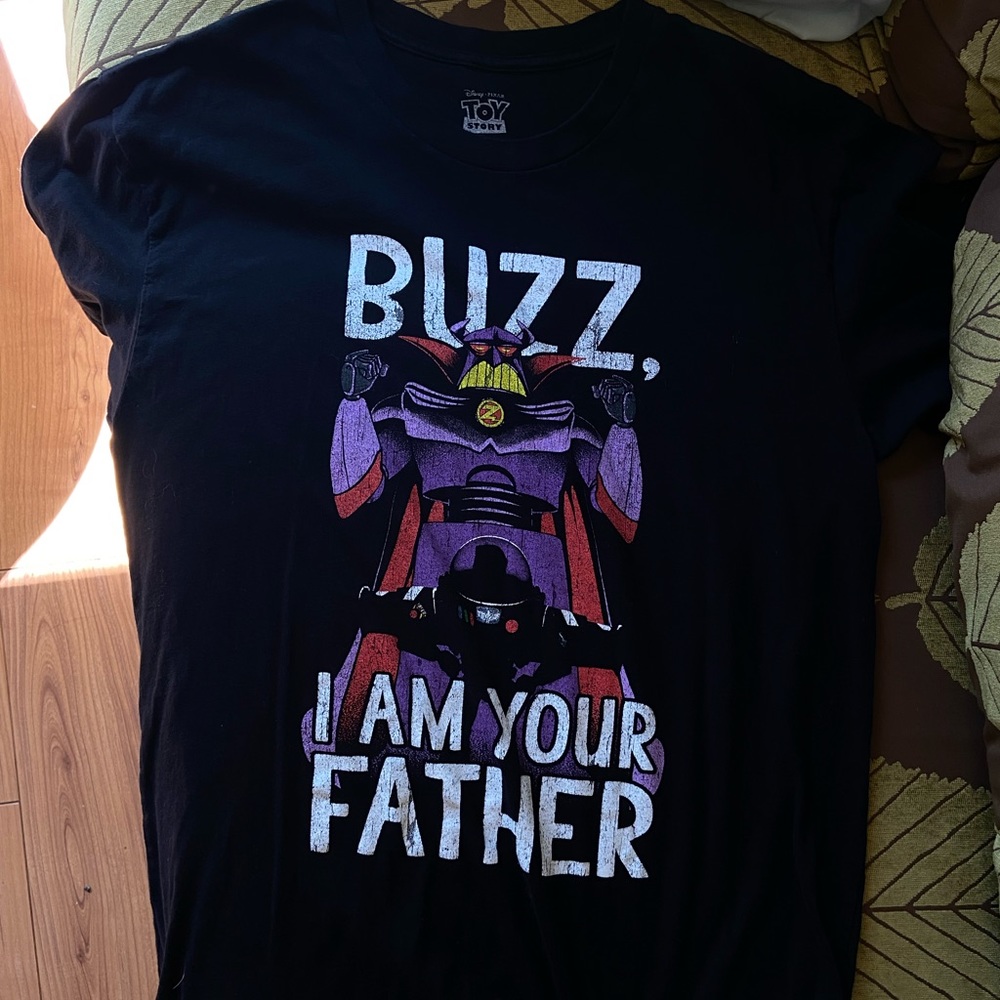 Large Toy Story Buzz I Am Your Father Zurg Lightyear Black Shirt Disney Pixar